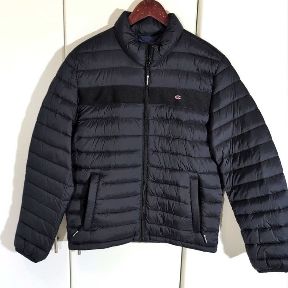 Champion Mens Navy Blue Puffer Jacket Size S